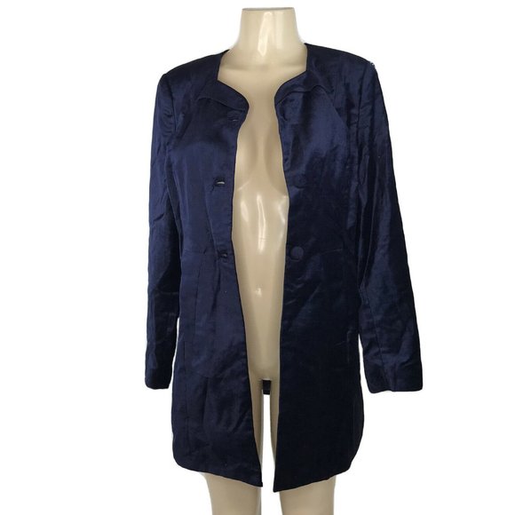 CAbi The Entrance Coat Velvet Buttons Blue #3489 - Picture 3 of 11